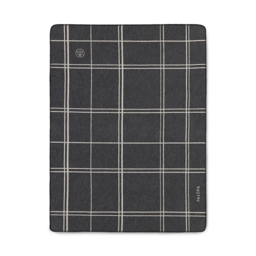 PALOPA - Kocyk dla psa Ida w kratkę L - Antracite light gray